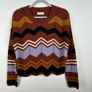 Chevron knit Sz M Full Circle Trends Women cropped, boxy modern Cowgirl …